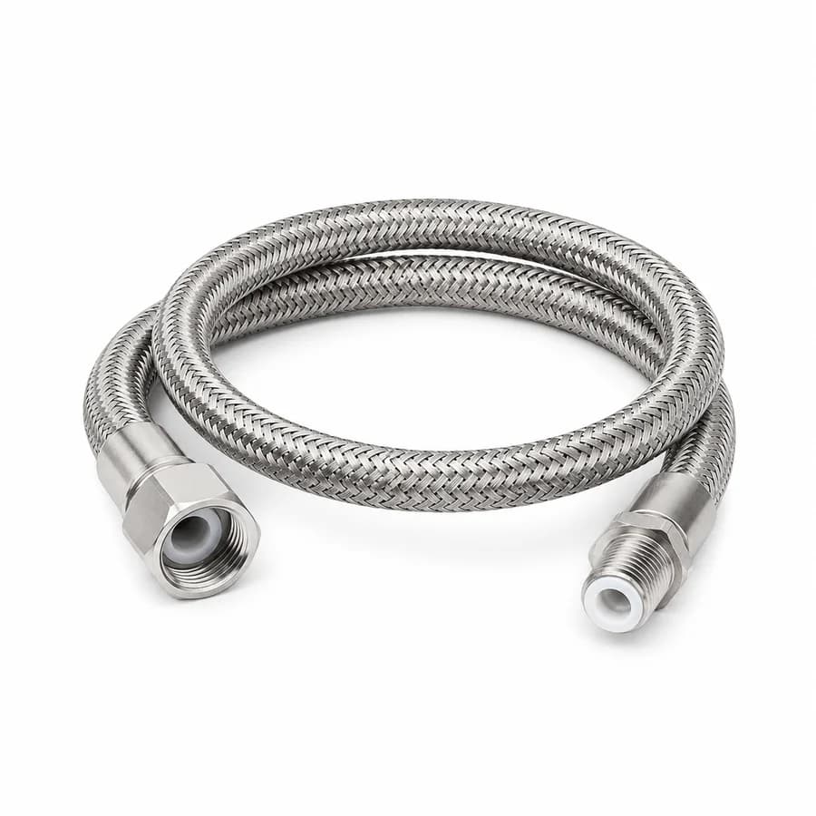 Stainless steel braided PTFE hose assembly