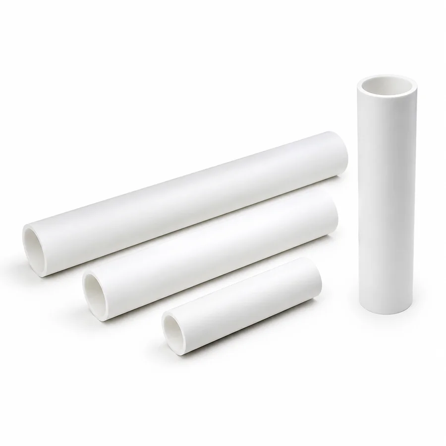 White machined PTFE sleeves